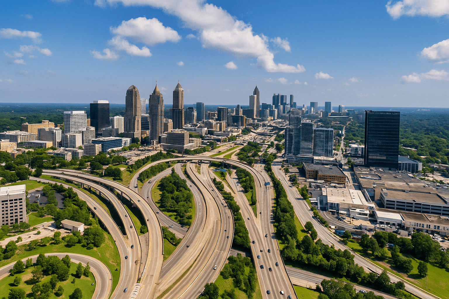 Business class flights to Atlanta background