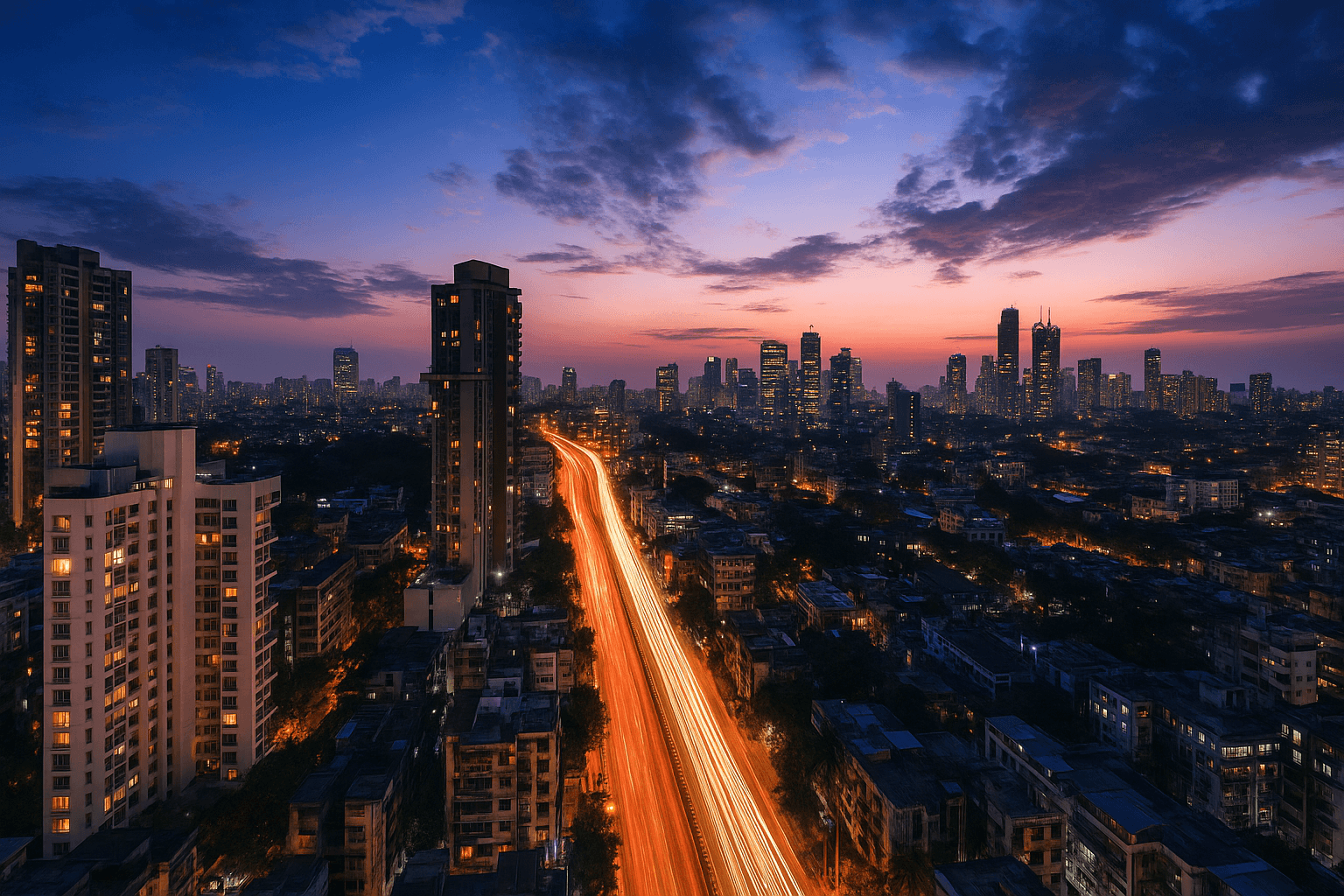 Business class flights to Mumbai background