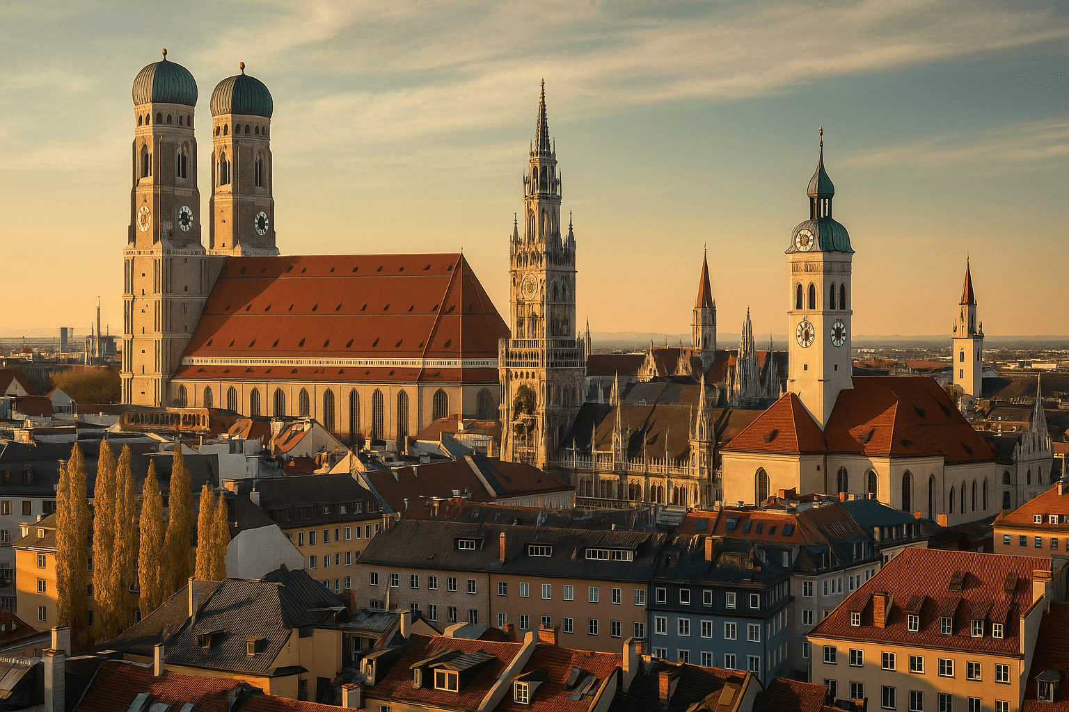 Business class flights to Munich background