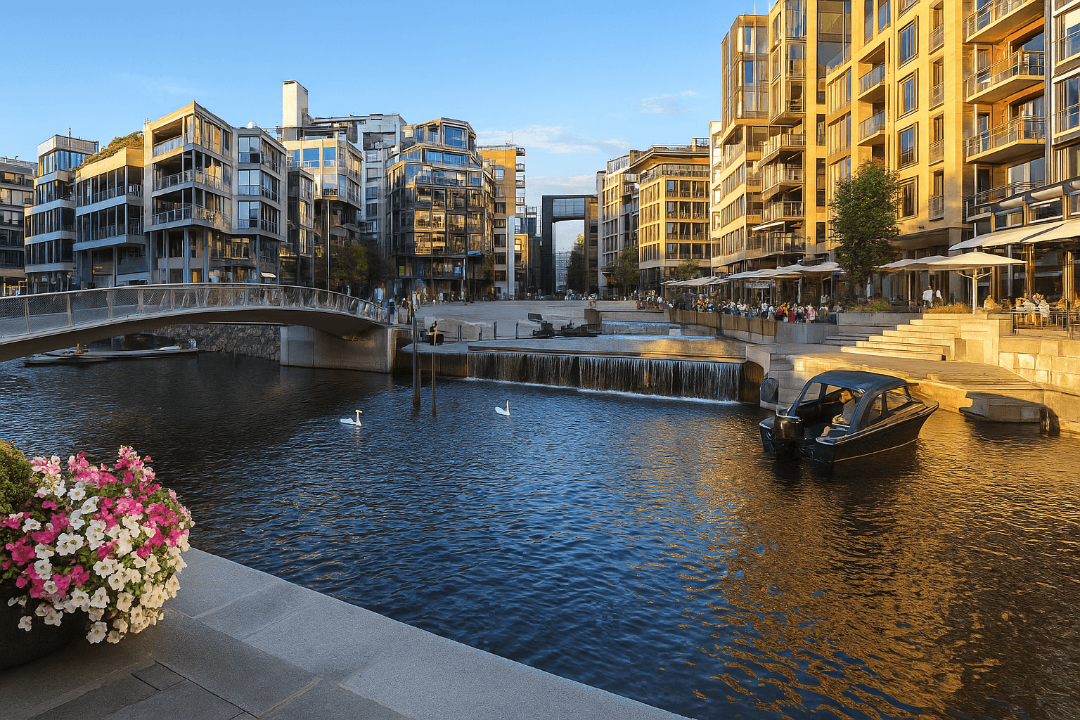 Business class flights to Oslo background