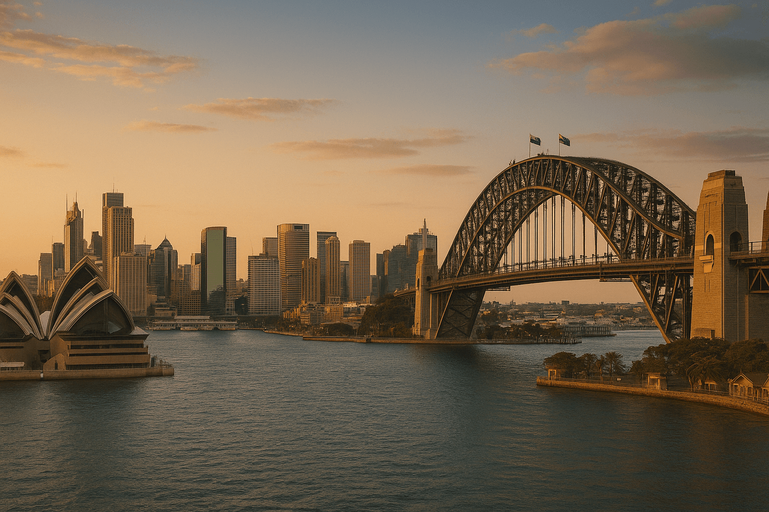 Business class flights to Sydney background