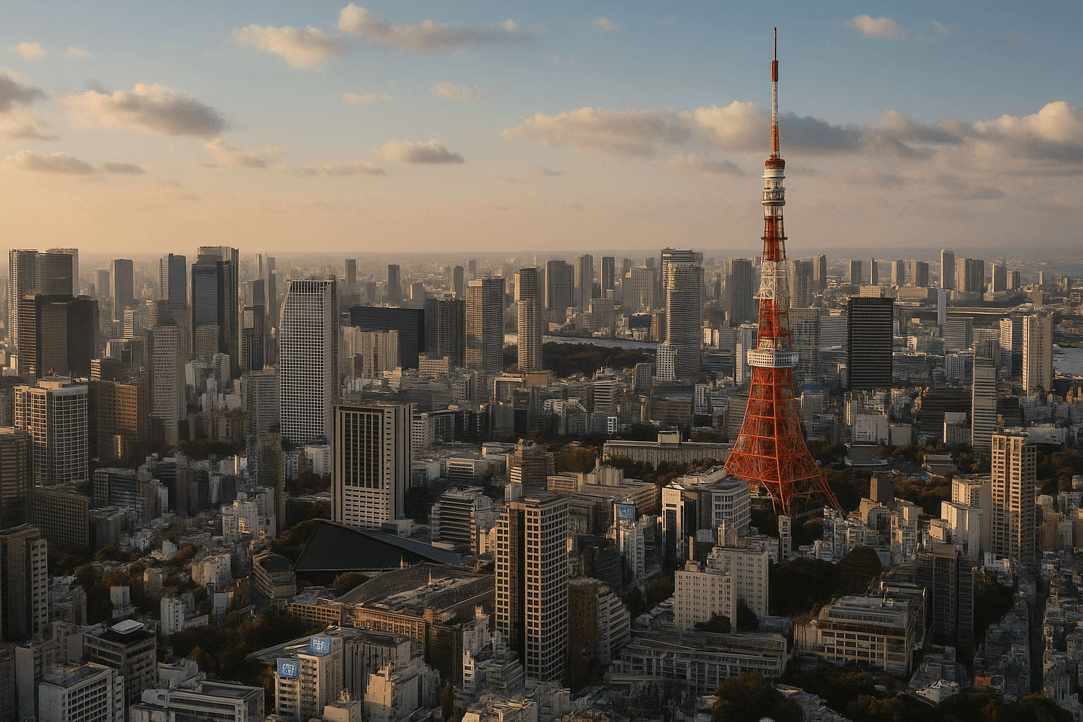 Business class flights to Tokyo background